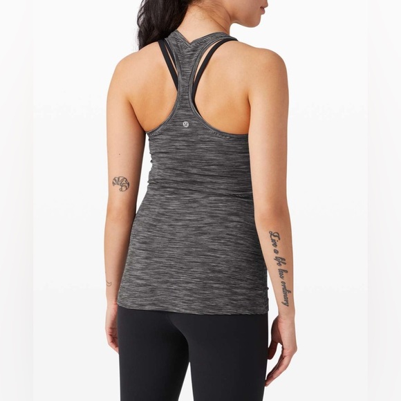 Lululemon Cool Racerback Tank We Are From Space Dark Carbon Ice Grey Size 4 - Picture 1 of 6